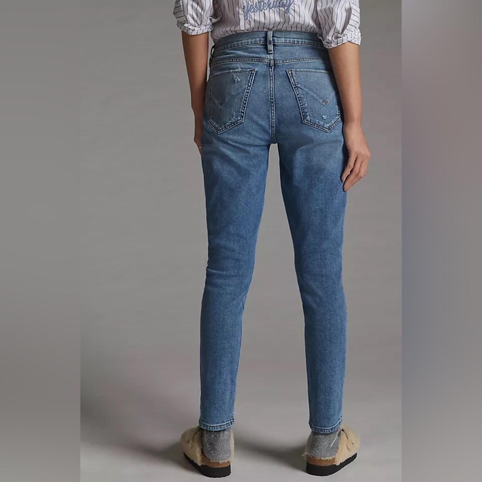 Anthropologie Hudson Lana Boyfriend Ankle Jeans Everlast Blue Size 28 image 2