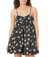 Free People in A Bubble Mini Dress for Women - Bubble Hem Black LG (Women's 12)