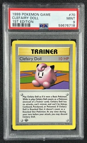 CLEFAIRY DOLL PSA 9 1999 POKEMON 1ST EDITION #70/102 BASE SET TRAINER 6718