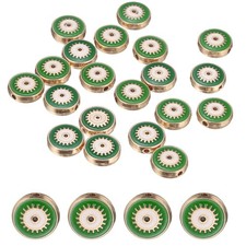 20 Pcs Flat Round Evil Eye Beads Loose Spacer Beads, Green
