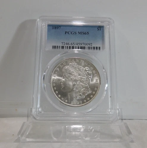 BEAUTIFUL!  1897-P  MORGAN Silver Dollar, PCGS MS-65!