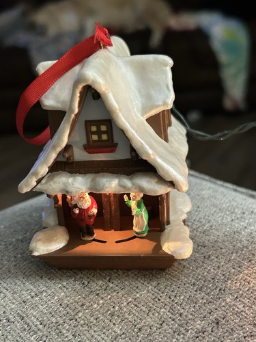 1986 Hallmark Licht und Bewegung Ornament Last Minute Umarmung Santa & Mrs Claus - Bild 3 von 3