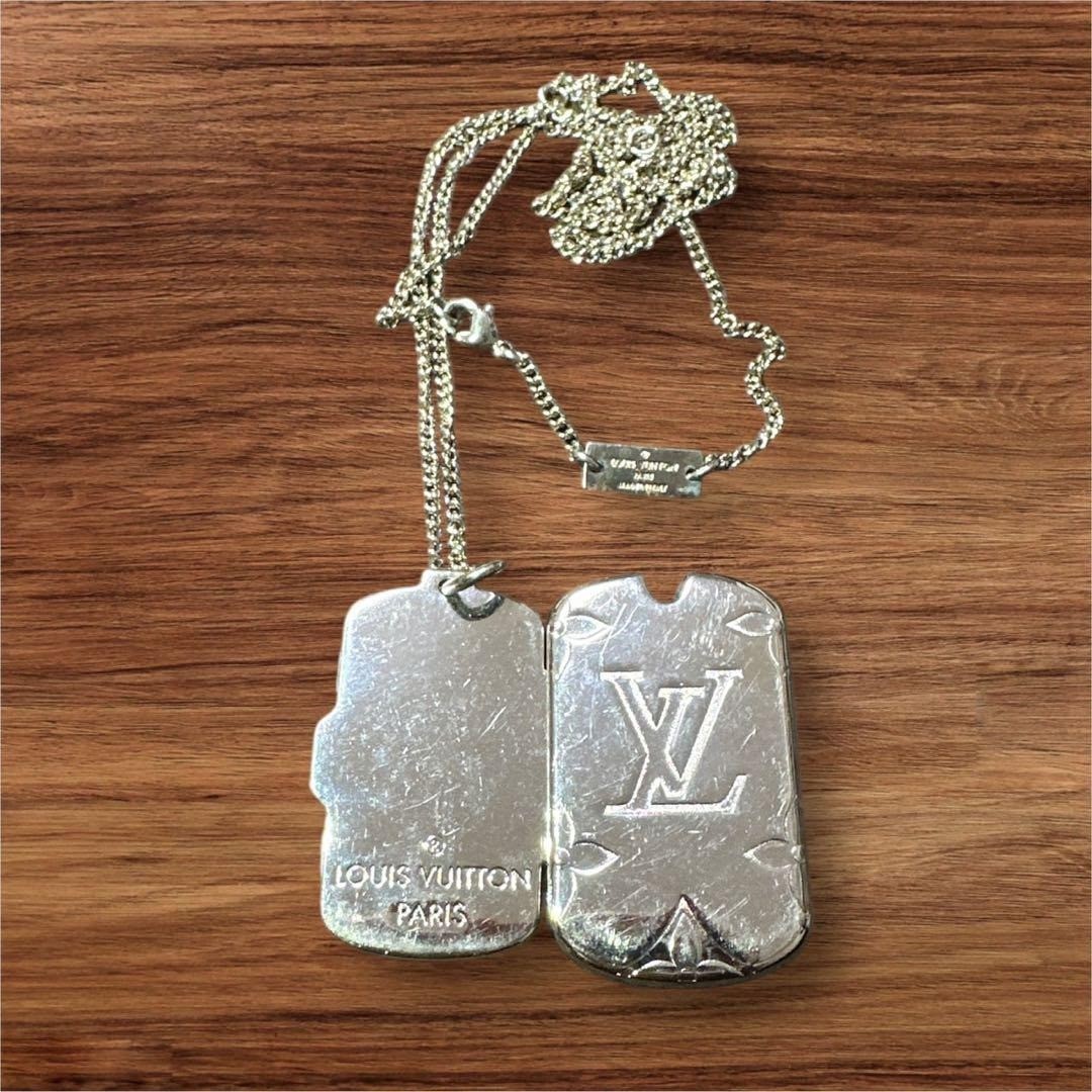 LOUIS VUITTON ペンダント ドッグタグ Louis Vuitton Dog Tag Necklace Chain | eBay