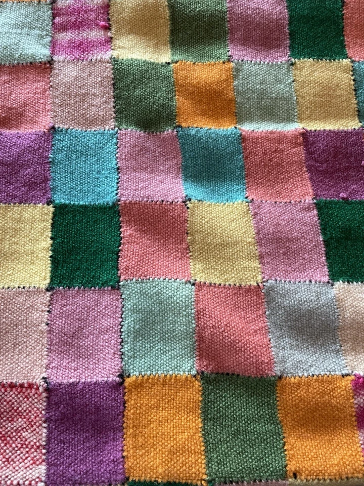 Tejido Patchwork Atado a Mano Colorido Boho Afgano Tiro Hecho a Mano De Colección 60x47 Foto 4 de 4