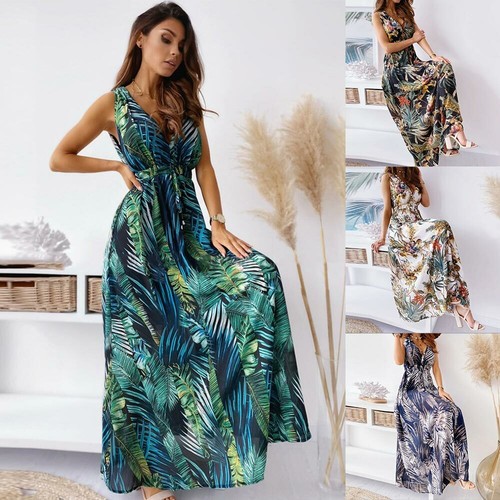 Womens Floral Summer Boho Long Maxi 