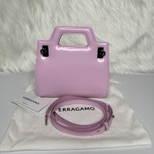 Ferragamo Wanda Mini Leather Top Handle Bag -...