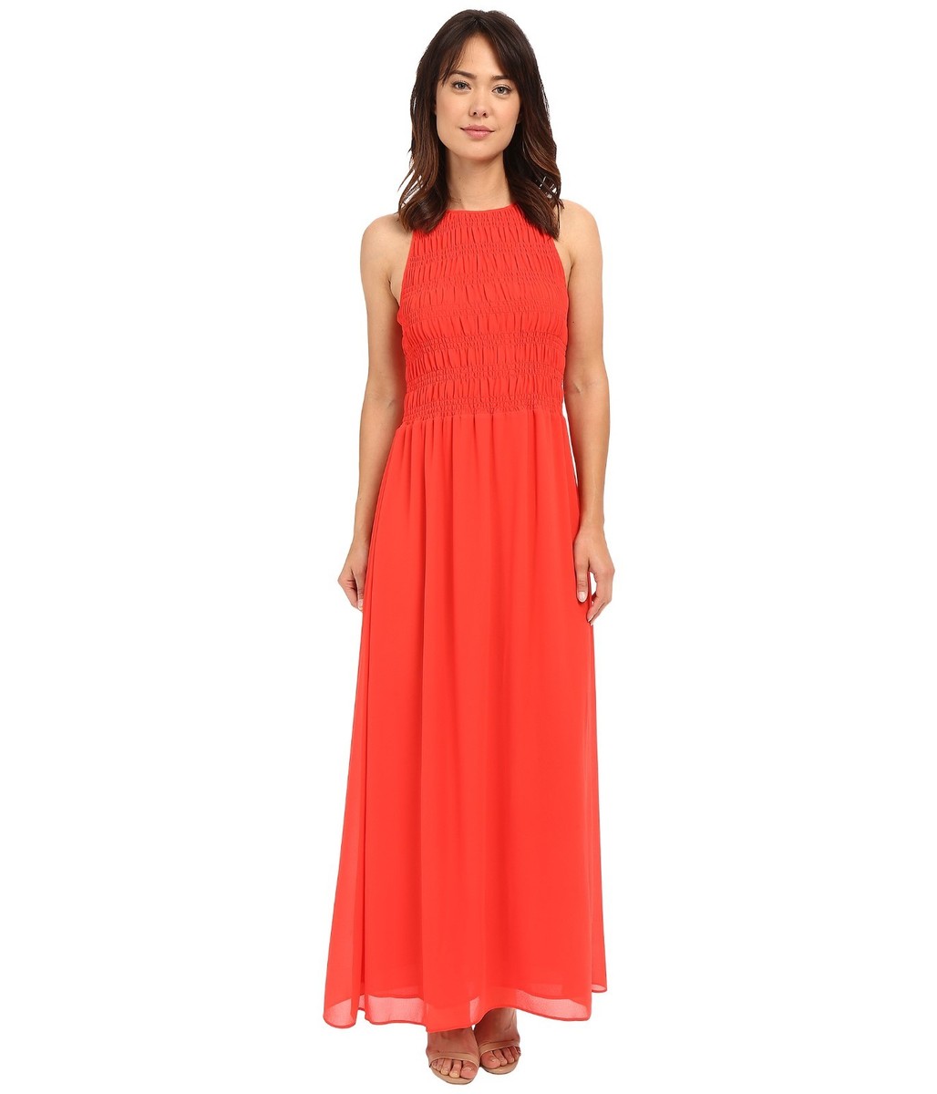 open lace back dress Kaida Slinky Maxi Dress with Hardware / Burnt Orange | Meshki main image 1