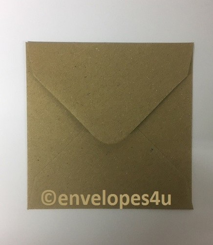 Buste 100x100 mm (sotto 4x4") quadrate marroni a costine, macchia kraft, bianche e avorio - Foto 4 di 6