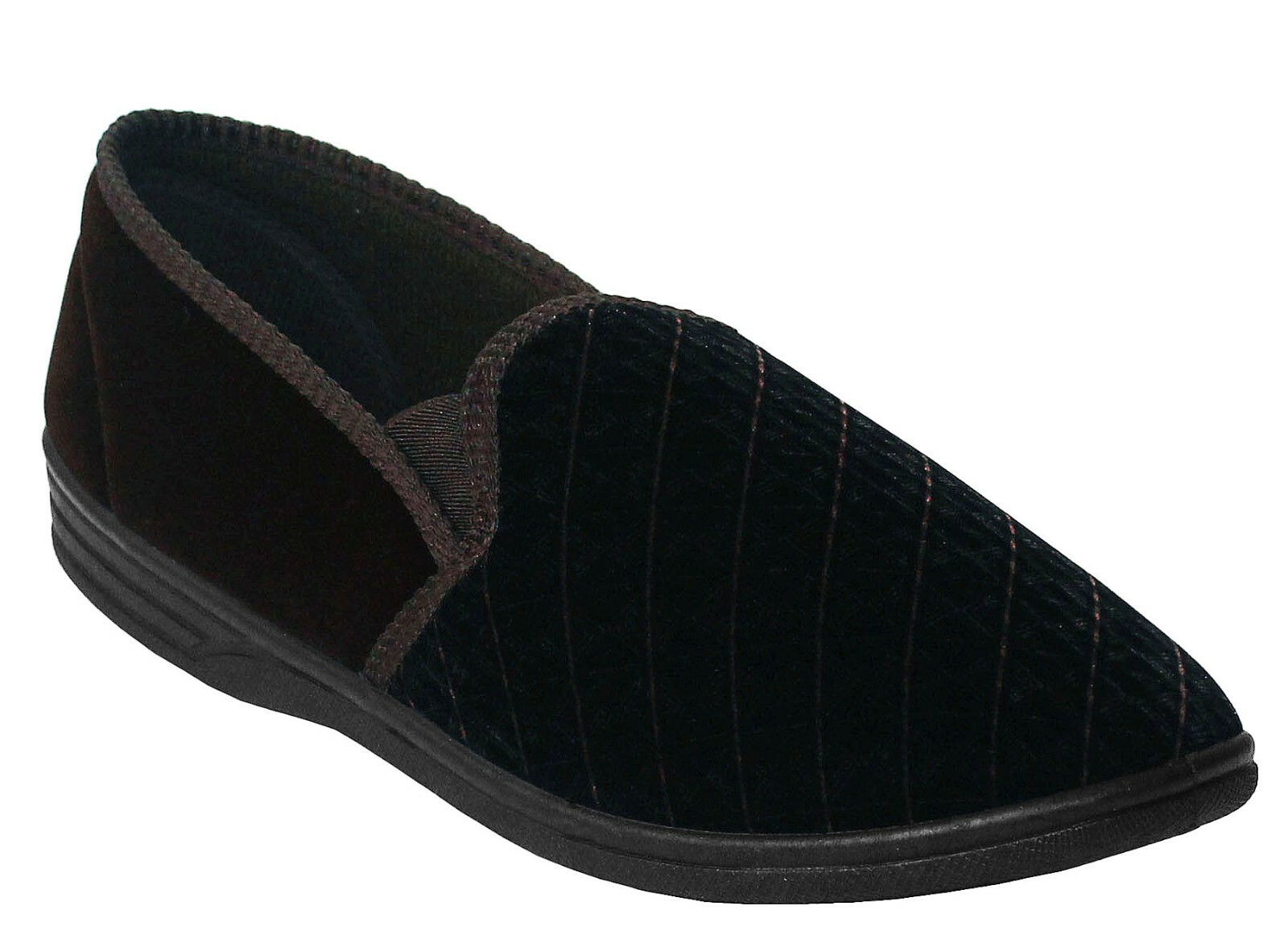 SAOLA NUOVE PANTOFOLE DA INTERNO UOMO UOMO UOMO TWIN GUSSET SLIP ON VELLUTO ECOPELLE SUOLA RIGIDA