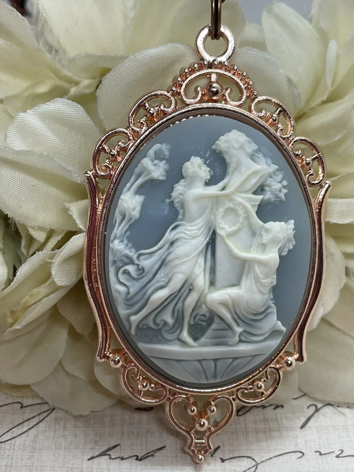 Collar Colgante Oro Rosa MITOLOGÍA ROMANA Diosa Griega Victoriana Griega Griego Foto 4 de 4