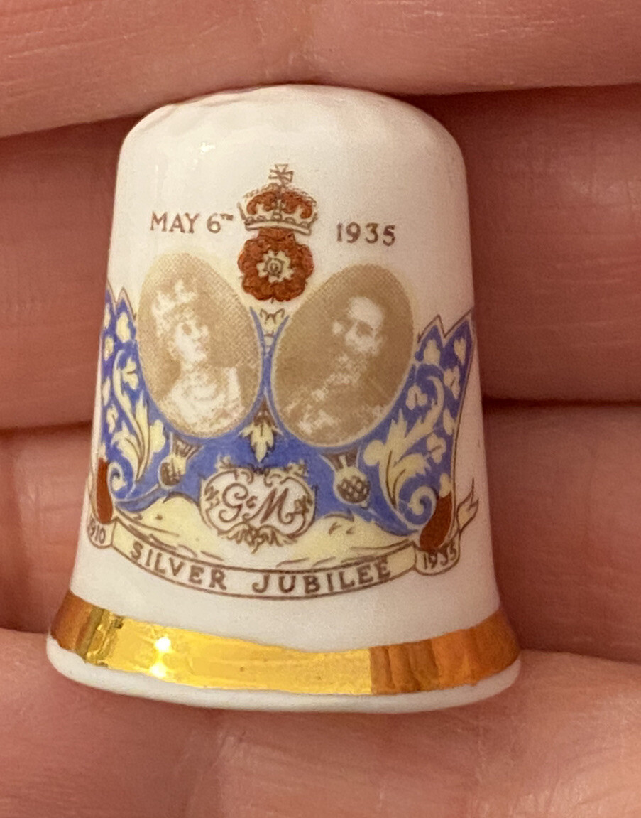 Collectible Fine Bone China “Silver Jubilee” Thimble by FinsburyMade
