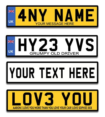 Personalisiertes Nummernschild Neuheit METALL Auto Zulassung Schild Plakette individuell