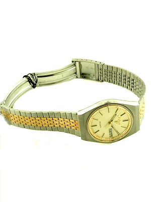 PULSAR y113 603H Two TONE Base Metal Bezel Stainless Steel Quartz Watch VINTAGE