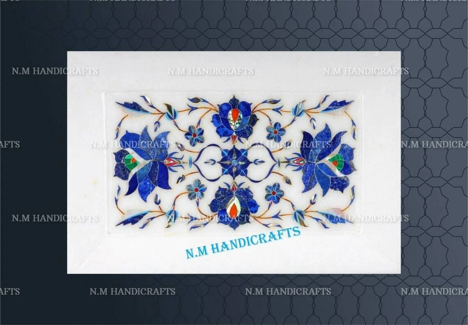 Marble Serving Tray Lapis Lazuli Inlaid Kitchen serving tray kitchen décor - Image 2 of 4
