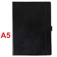 Westcott Notizbuch Schreibbuch Hardcover Kunstleder A5 Schwarz Mit Spanngummi