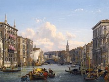 VIEW OF THE GRAND CANAL F. Nerly water Tile Mural Backsplash Marble Ceramic