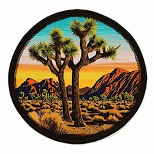Joshua Tree Patch Embroidered Iron-on Applique Nature Badge, Mountain, Outdoors