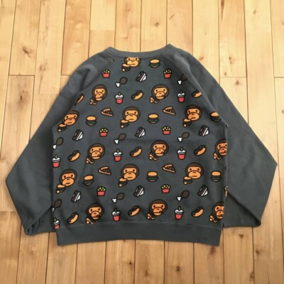 BAPE Milo sweat shirt a bathing ape NIGO Gray Size M | eBay