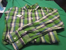 NWT WALLS MENS BUTTON FRONT WESTERN SHIRT L/S GREEN PLAID SMALL