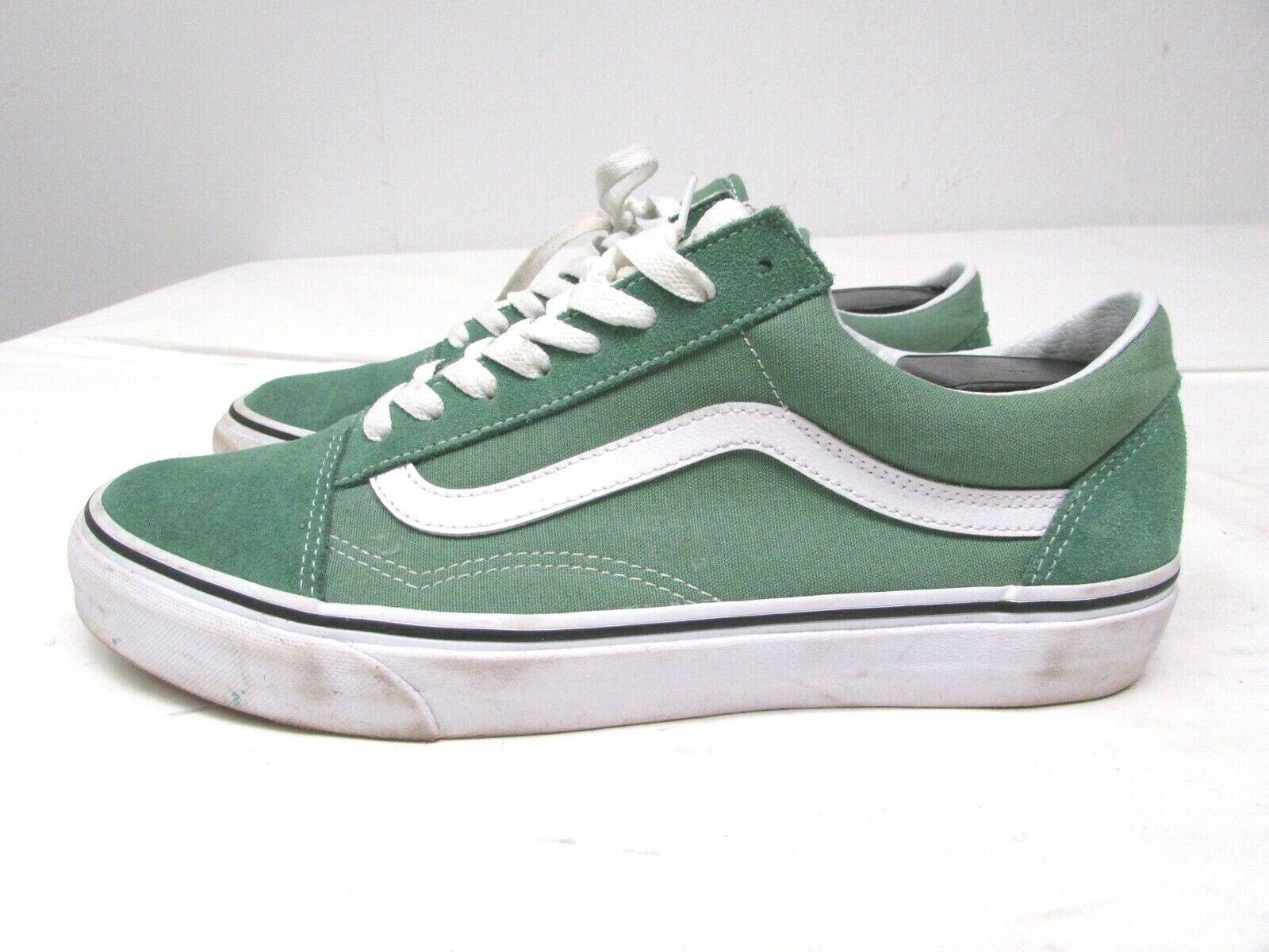 vans old skool true white kelly green