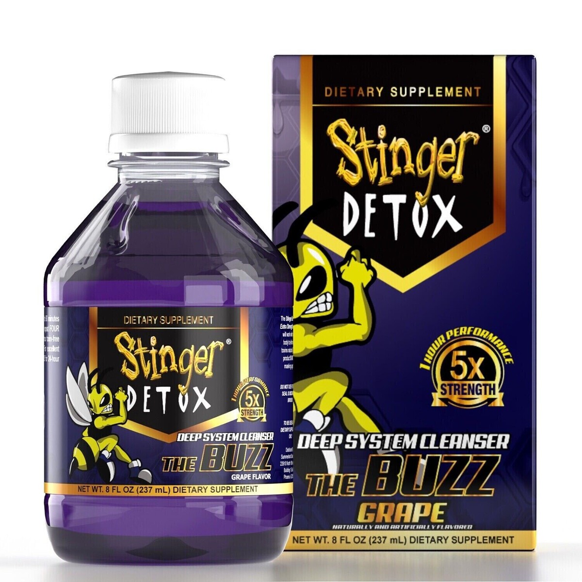 Stinger Detox Buzz 5X Deep System Cleanser Drink – Grape Flavor