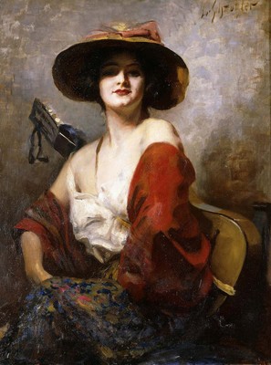 Leopold Schmutzler ''''Carmen'''' schwarzes Kunstwerk PAPIER oder LEINWAND Kunstdruck