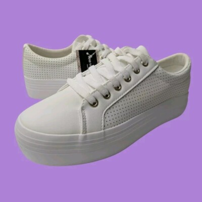 JABASIC Womens Platform Sneakers Comfortable Lace Up Casual Shoes Walking Size 9