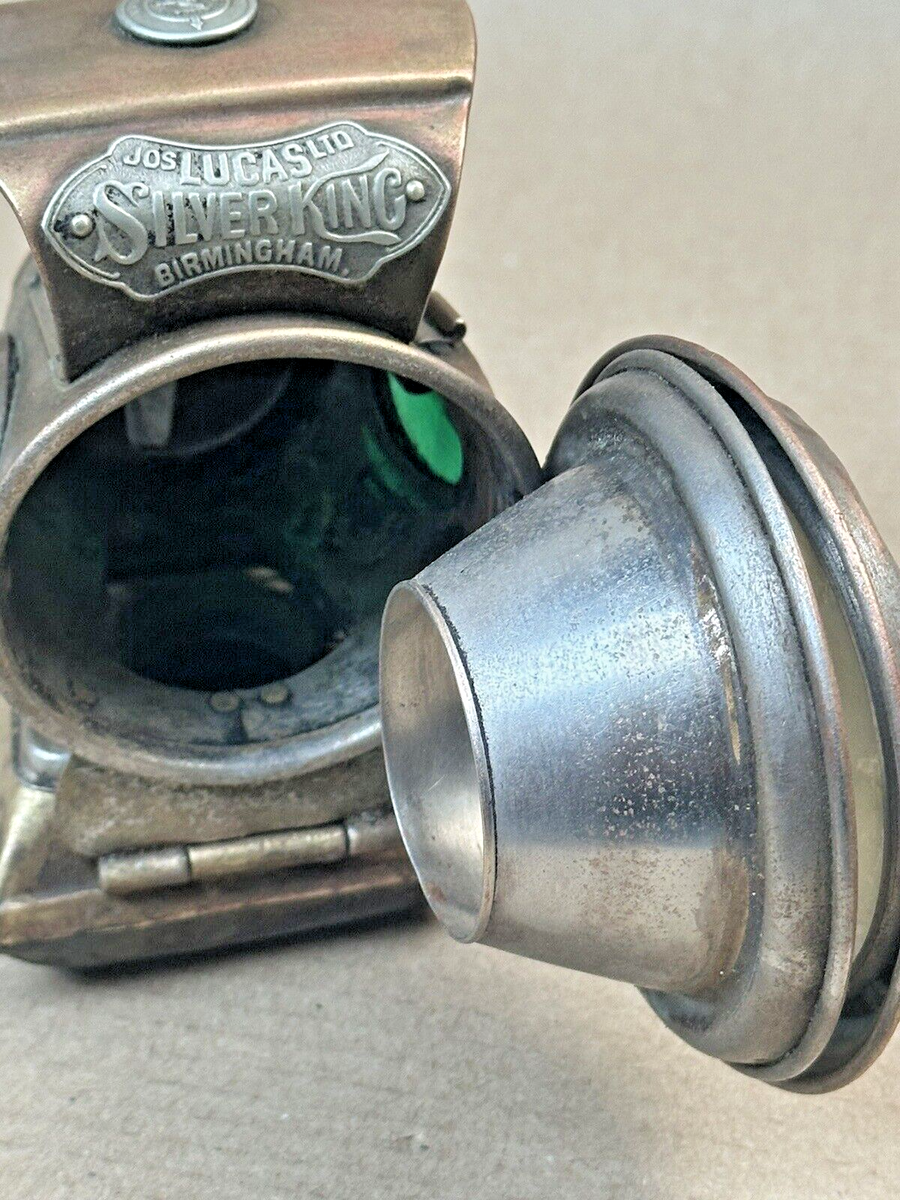 Victoria Era Lucas Silver King Bicycle Lamp KING OF THE ROAD LION