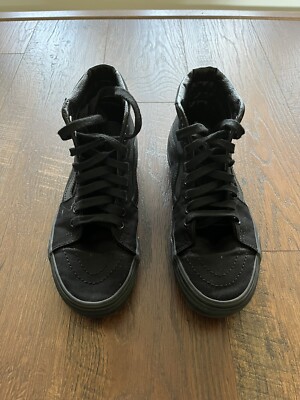 Vans Sk8-Hi Triple Black High Top Sneakers Canvas Women\'s Size 9 Men\'s Sz 7.5 Vans Sk8-Hi Shoes Women main image 3