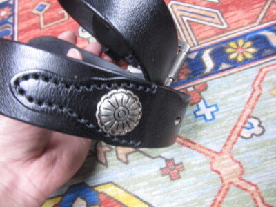 Vintage RRL Double RL Top-Grain Leather Distressed Black Belt Size