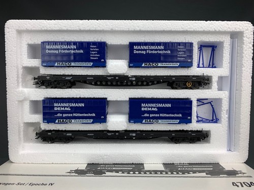 HO Märklin 47040 Tragwagen Sgs 693 DB Flat Car Set HO1600 - 第 2/8 張圖片