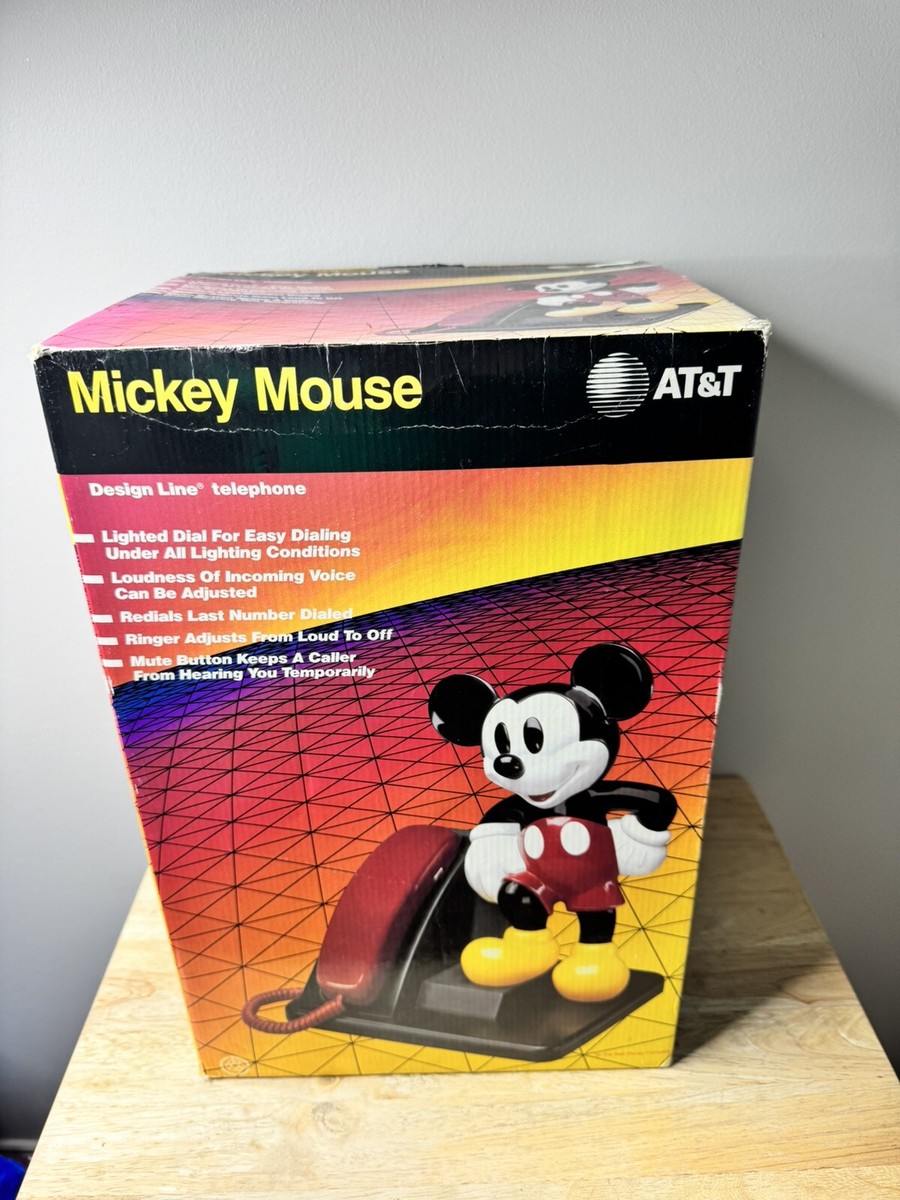 VINTAGE 1990 DISNEY MICKEY MOUSE AT&T RED TELEPHONE LAND LINE | eBay