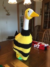 Bumblebee Goose Outfit Set, Crochet Bumblebee Lawn Goose Costume