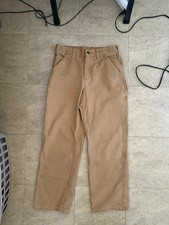 90s Vintage Baggy Distressed Khaki Carhartt Work Pants Size 30
