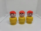 Vintage Fisher Price little people lot/3 yellow boy boys w/red caps
