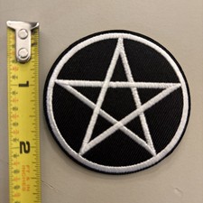 Pentagram Star Embroidered Iron on patch Astrology/Witchcraft/Wicca/Circle