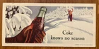 vintage Coca-Cola advertising blotter, Coke Knows No Season