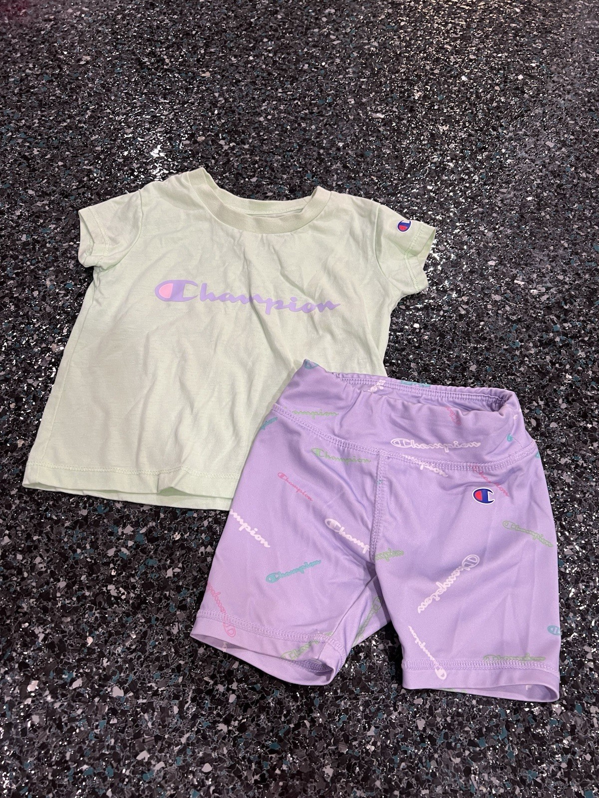 Champion Kid’s Girl’s 2T Matching Purple T-shirt & Shorts Set