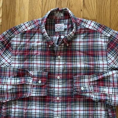 J.Crew Broken-In Oxford Cotton Button-Down Shirt Slim Fit Plaid Men s M 