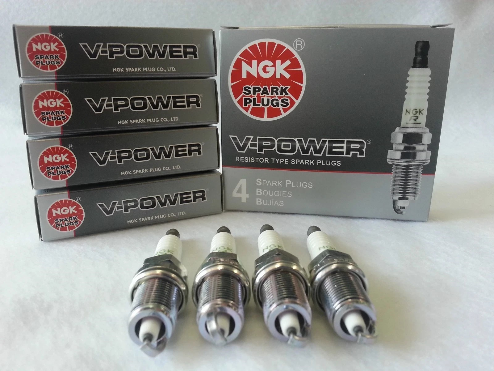 4-New SATURN NGK V-Power Copper Spark Plugs BKR5ESA-11 #5643 Made in Japan