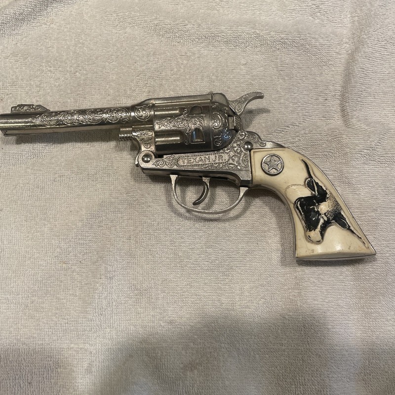 Vintage Texan Jr Hubley Childs Cap Pistol Longhorn Original Collectible