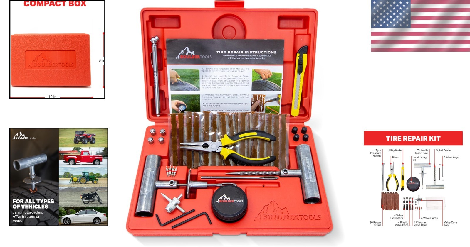 Versatile Tire Plug Repair Kit - Essential Tools for Cars and Motorcycles thumbnail 2