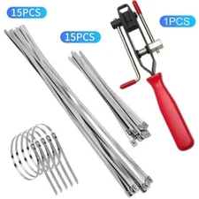 CV Joint Banding Boot Axle Clamp Tool w/ 30 Band and Buckle Clamps For Auto ATV