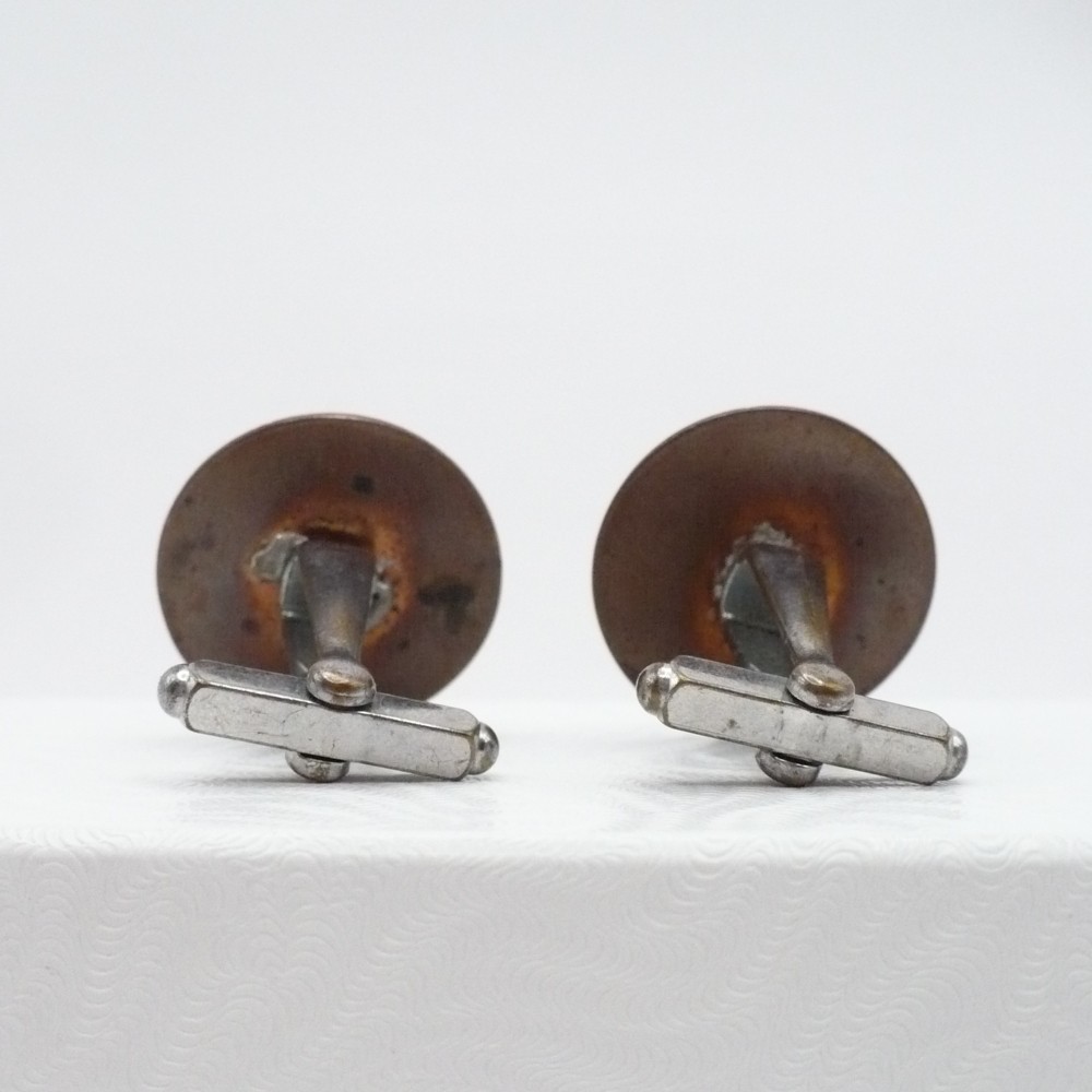 Color Code Copper Cufflinks Mid Century Vintage A… - image 4