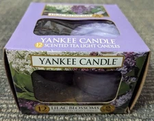 Lilac Blossoms Tea Light Candles Yankee Candle Box of 8 Floral