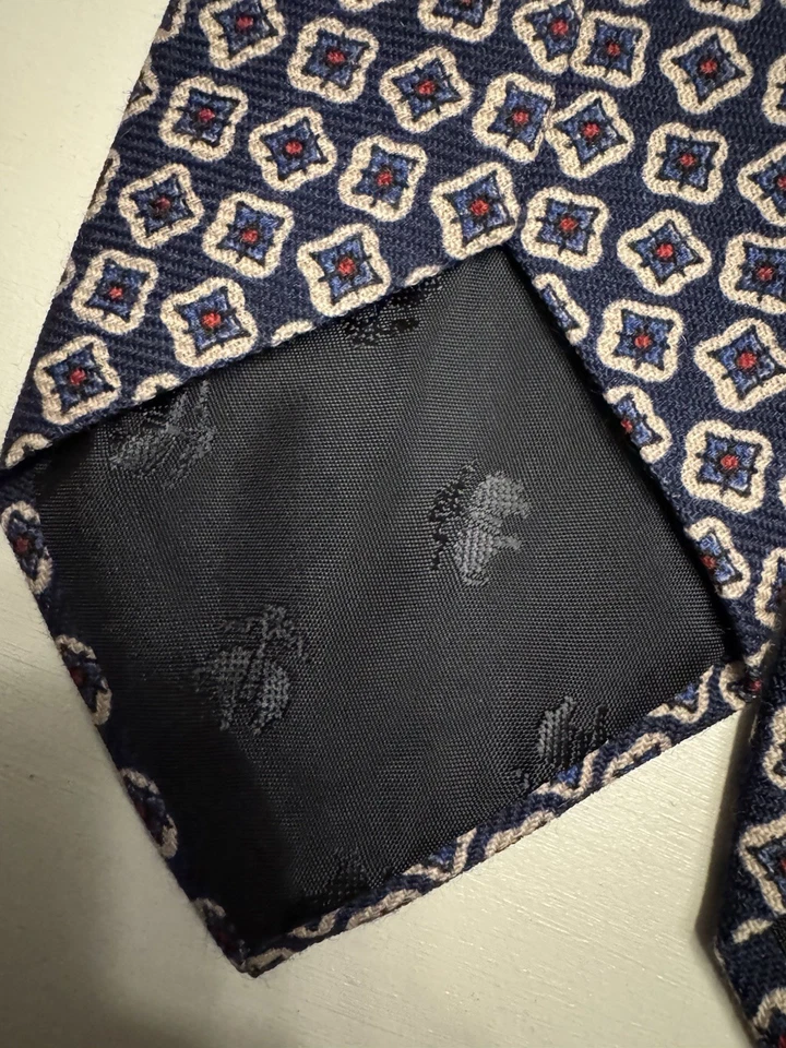 Corbata de cuello Brooks Brothers vintage azul geométrica 100 % lana EE. UU. Italia para hombre nueva sin etiquetas Foto 4 de 4