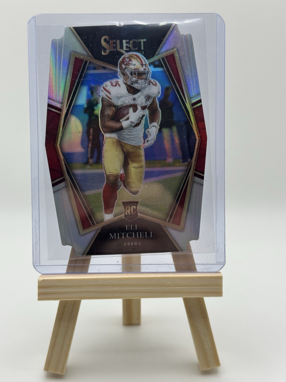 2021 Panini Select - Premier Level Elijah Mitchell #192 Silver Prizm Die-Cut RC