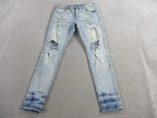 Amiri Jeans Mens 29 Light Blue Distressed Ripped Skinny Destroyed Made USA