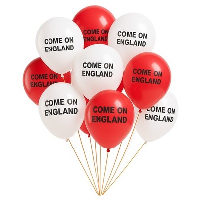 COME ON ENGLAND bedruckte Party Motiv Luftballons Latex Fußball Sport Event