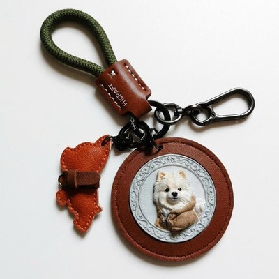 Custom 3D Pet Photo Keychain, Color Relief Portrait Keyring, Personalized Gift